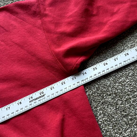 VINTAGE USA EMBROIDERED SPELLOUT RED CREWNECK SIZE LARGE - Picture 5 of 6